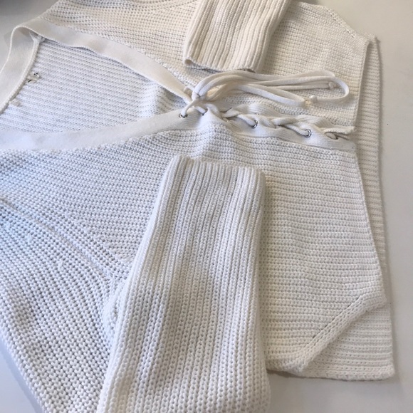 LF cropped lace up sweater - Picture 2 of 5